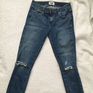 Paige Jeans With Ripped Knees and Cuffed Bottoms